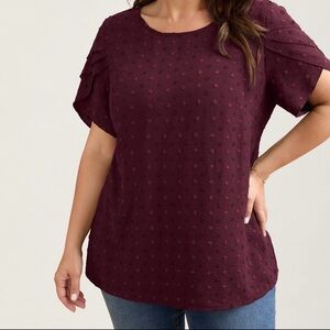 Women's Burgundy Textured Top